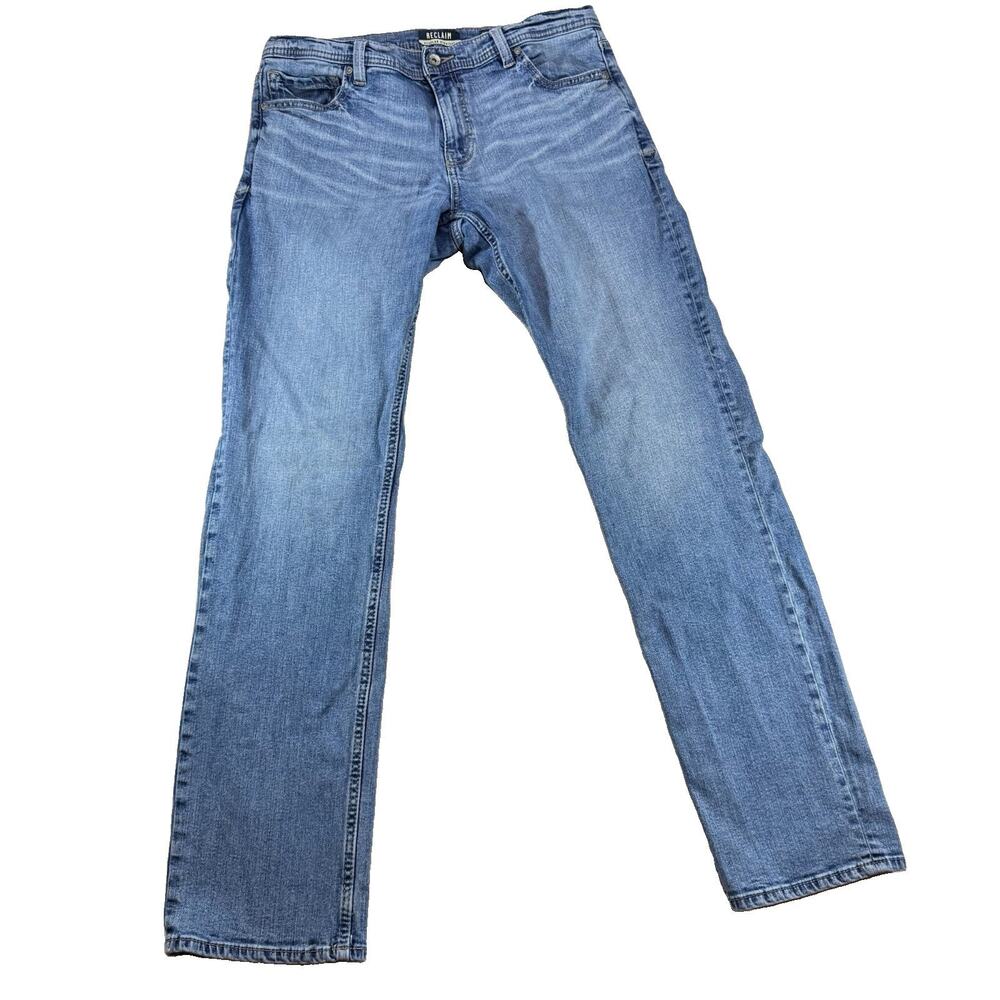 Reclaim Regular Straight Jeans Men's 36x34 Light Wash Stretch Denim Blue